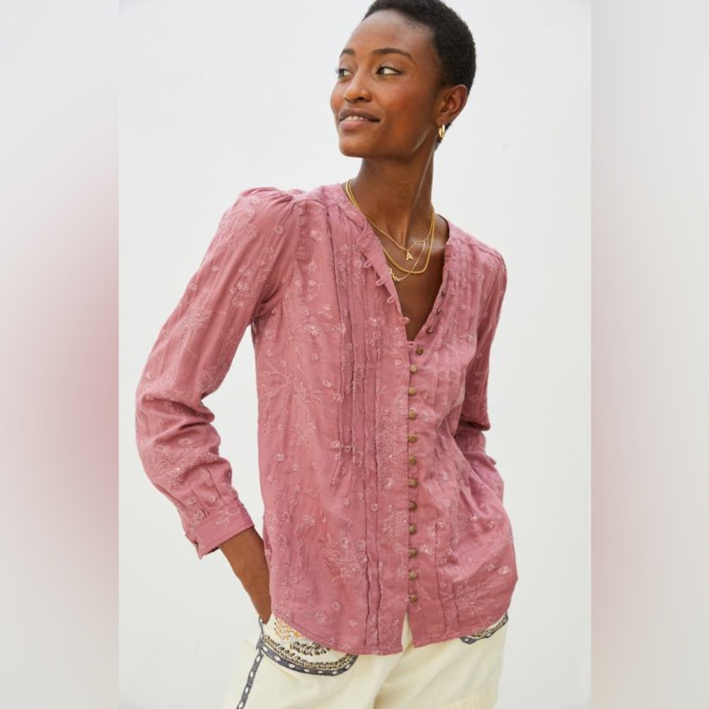 Pilcro Jolie Pintucked Blouse